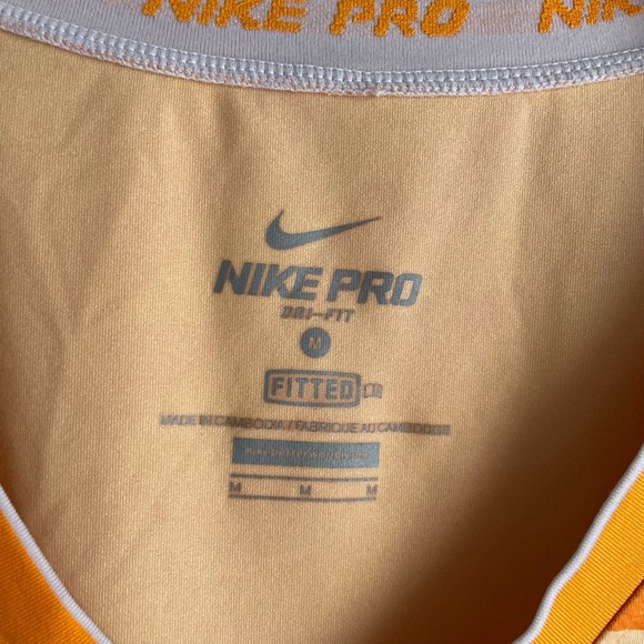 Nike Pro Fitted Dri-Fit Orange Athleric Running Ladies Top, M - Picture 3 of 7